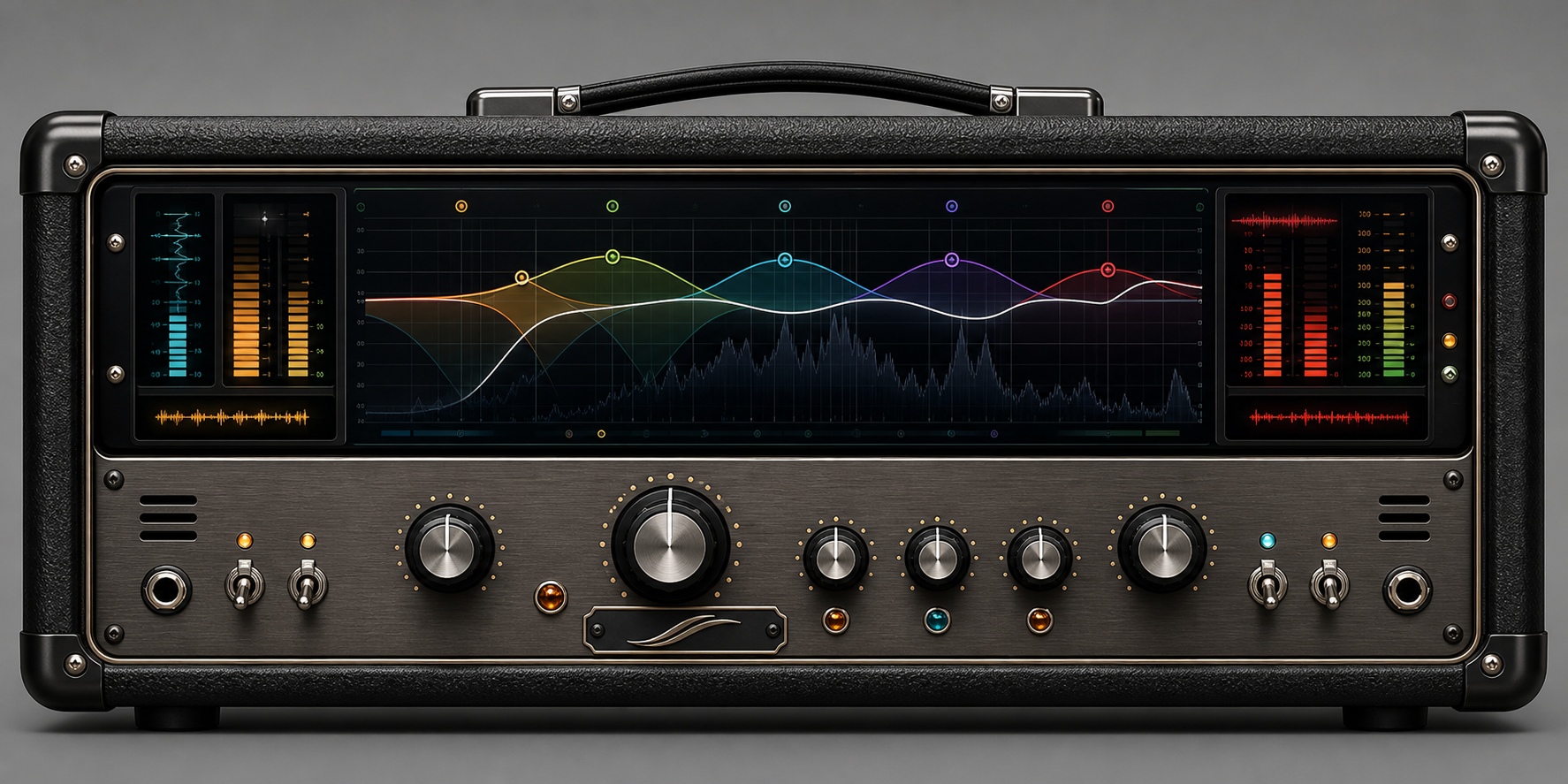Flowstate display showing EQ curves, compression, limiting, and hero tone controls